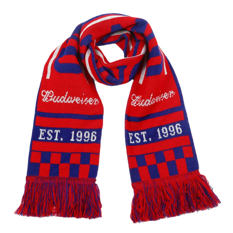 Custom Made Jacquard Woven Acrylic Knit Sport Soccer Club Football Fans Supporter Souvenir scarf full printing scarf