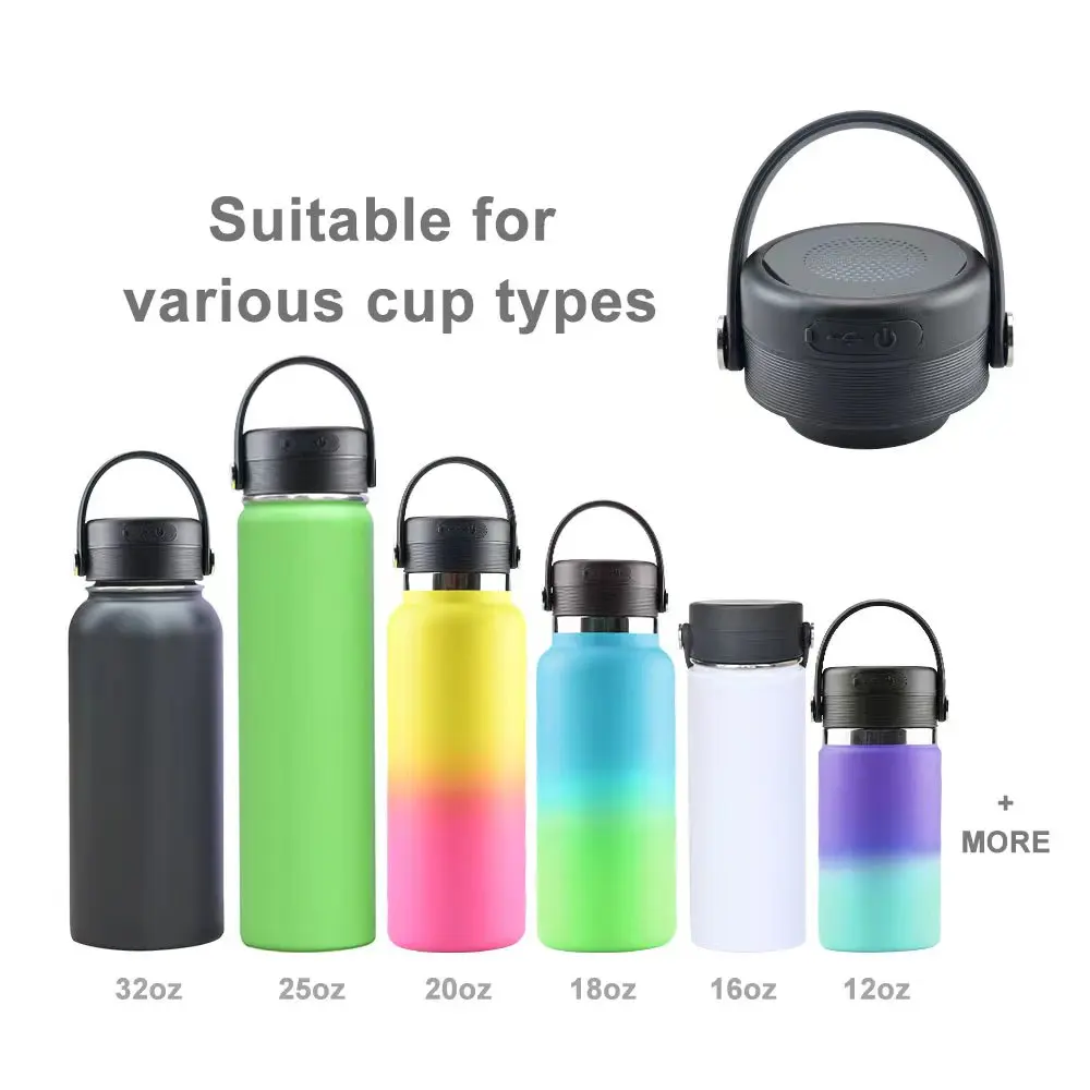 Wholesale 12oz 16oz 18oz 20oz 25oz 32oz double wall stainless steel thermal flask Smart Music Wireless Speaker Water Bottle