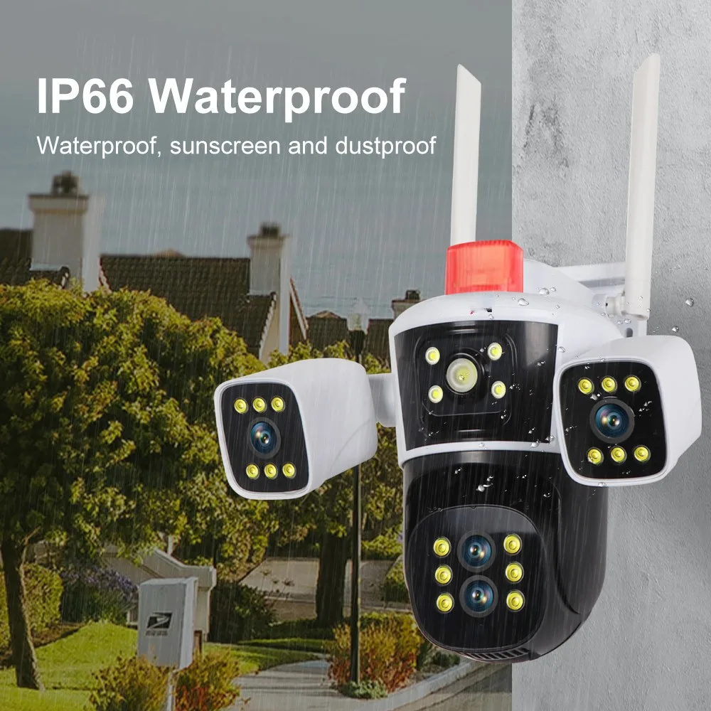 VISION Four Lens Three Screens 10X Zoom 360 Degree Surveillance 6mp Wifi Security Camera Wireless HD CCTV PTZ Camera