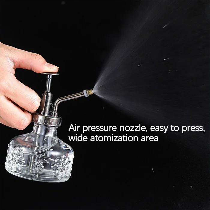 Aeofa French retro air pressure stained glass gardening home watering mini glass watering can