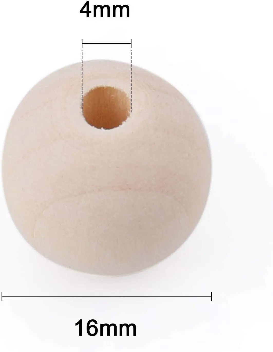 600 Pack 16mm Natural Wood Beads Unfinished Round Wooden Loose Beads Wood Spacer Beads for Craft Making