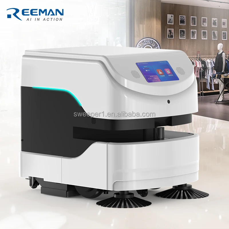 Reeman Commercial Unmanned Operation Floor Cleaning Equipment Intelligence Mopping Machine Sweeper Robot