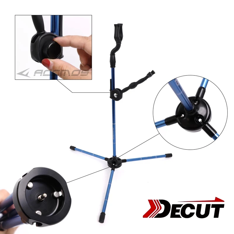 Archery Bow Stand Holder Foldable Metal Construction Traditional Recurve Bow Bracket Rack Hanger Hunting Shooting Accessory