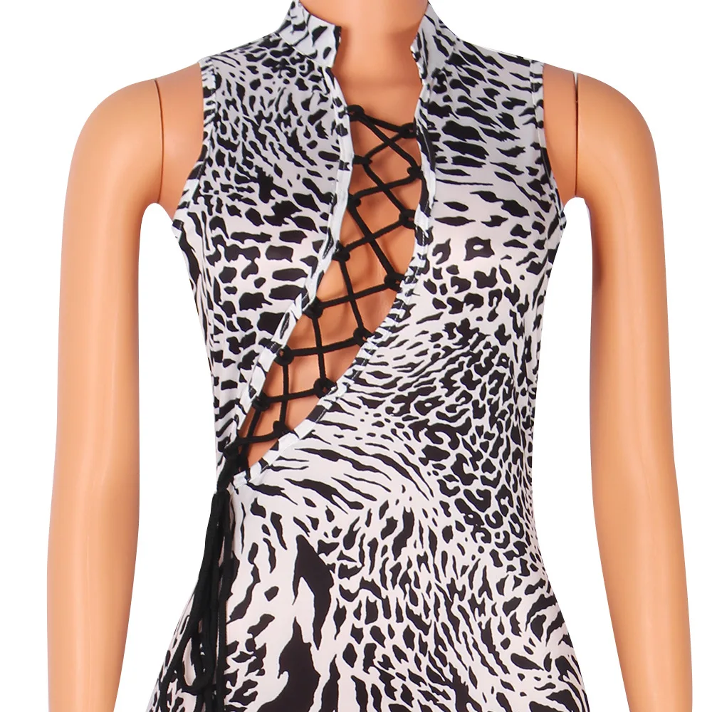 New Ladies Dress Digital Printing Lace Hollow-Out Sexy Nightclub For Party Wear Summer