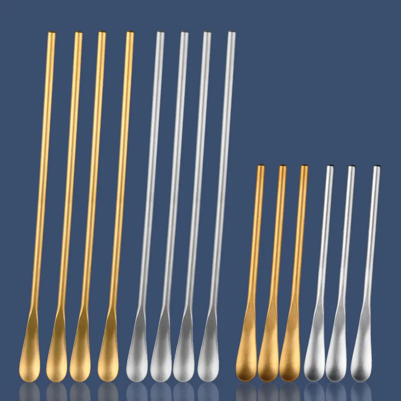 Hot sell 304 Stainless Steel Spoon Creative Stirring Scoop Cute Dessert Coffee Spoon Color Latte Spoon