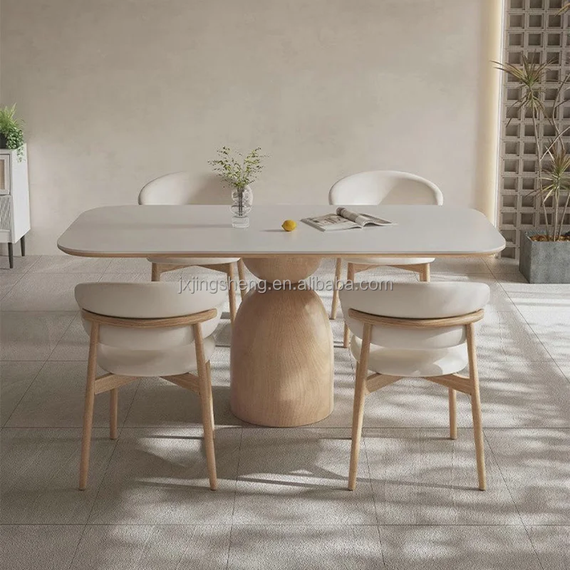 Nordic Modern Dining Table Set Wooden Dining Table With Chair Set