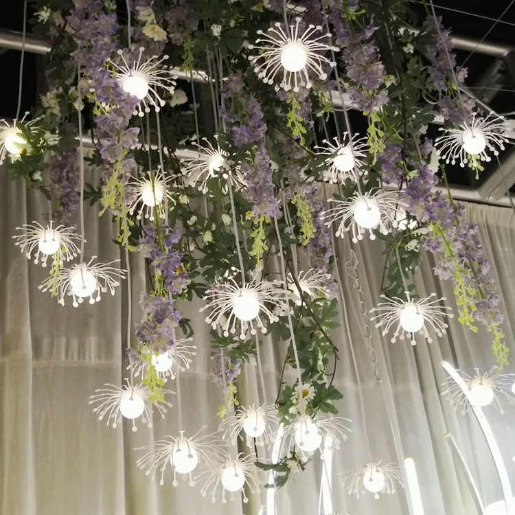 Star spring10 heads white color small daisy shape LED hanging light wedding large party event decorations supplier