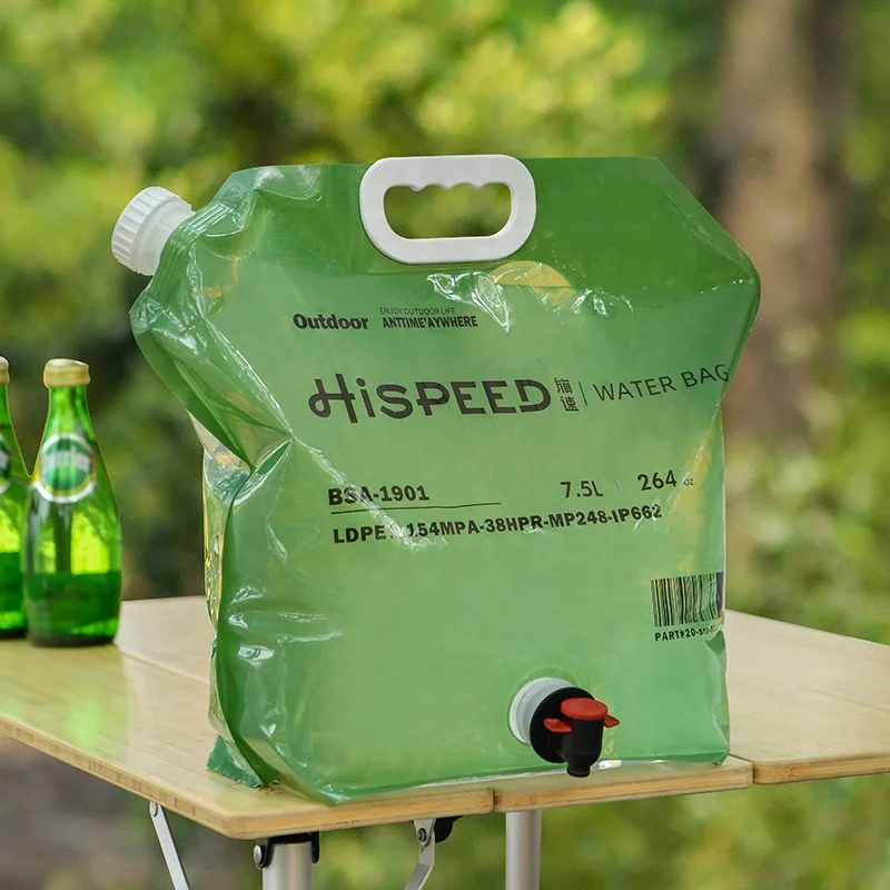 HISPEED 7.5L Foldable Storage Collapsible Water Container Bag PE Plastic Water Bucket Folding Water Containers with Tap