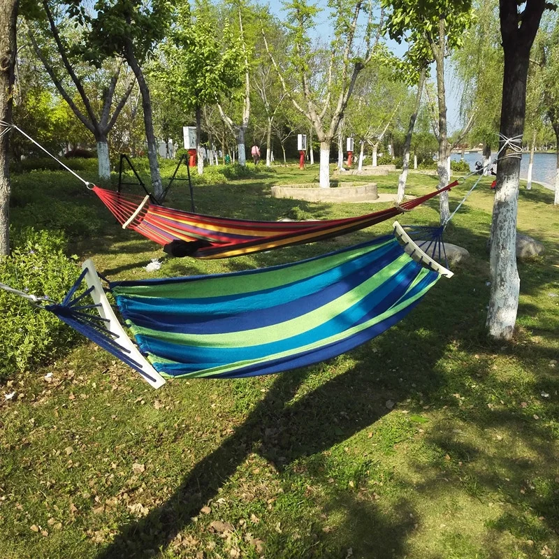 Canvas Hammock Bed Folding Double Hanging Nylon Wholesale Swing Portable Outdoor Camping Hammock