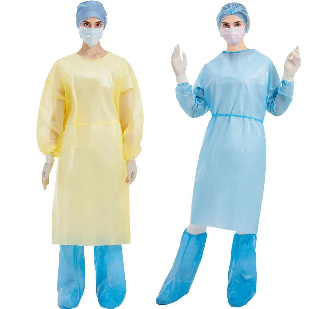 Isolation Gown Pp Pe Custom Aami Level 2 3 4 Water Proof Disposable with Knitted Cuff Isolation Gown Isolation Gown/coveral