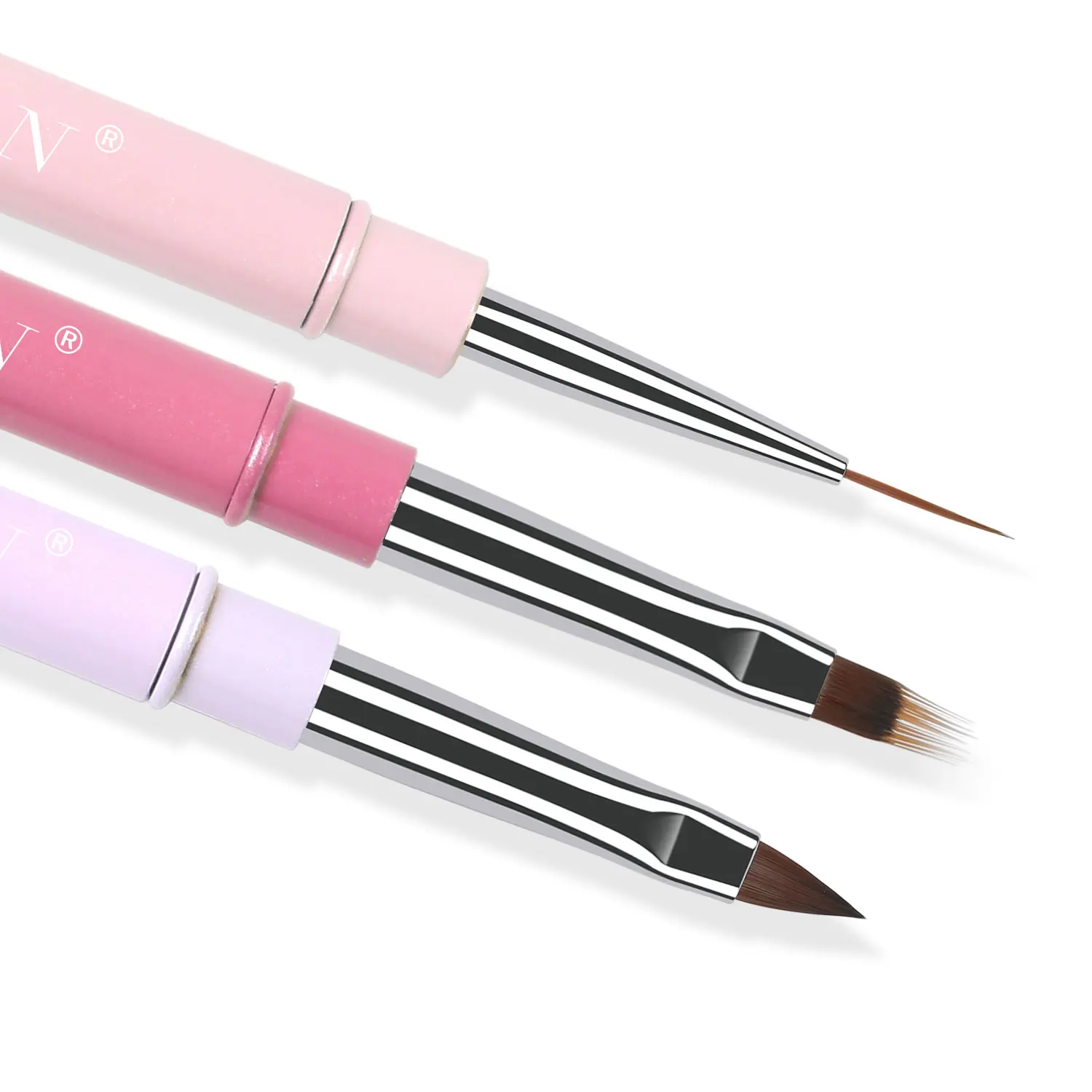 BQAN OEM Professional Gradient Colors Soft Synthetic Hair 3D Brush Nail Art Liner Ombre Brushes