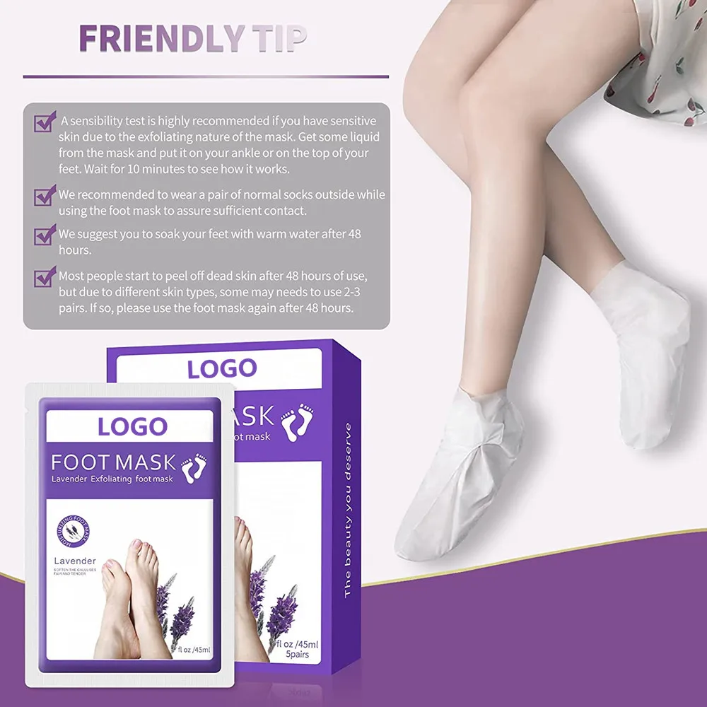 Wholesale Natural Treatment Feet Peeling Exfoliating Lavender Foot Mask