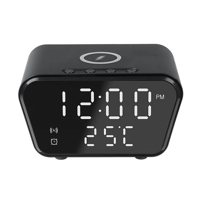 2021 factory patent Temperature digital led display alarm clock 3 in 1 15W type C fast wireless charger
