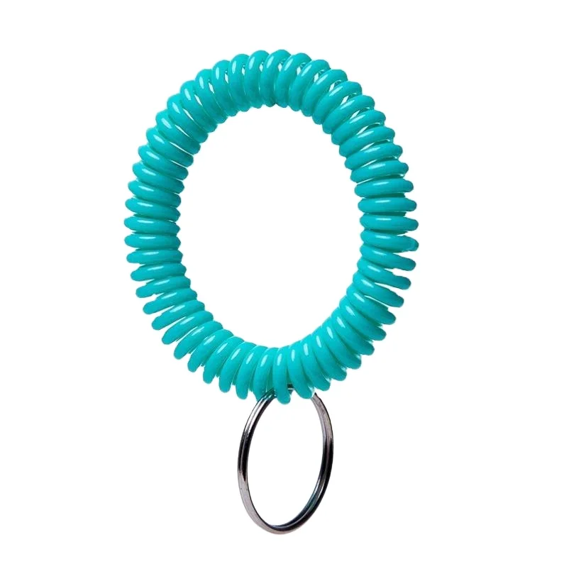 Stretchable Wristband Wristlet Keychain Spring Flexible Key Ring Spiral Wrist Coil Band Bracelet Key Cha