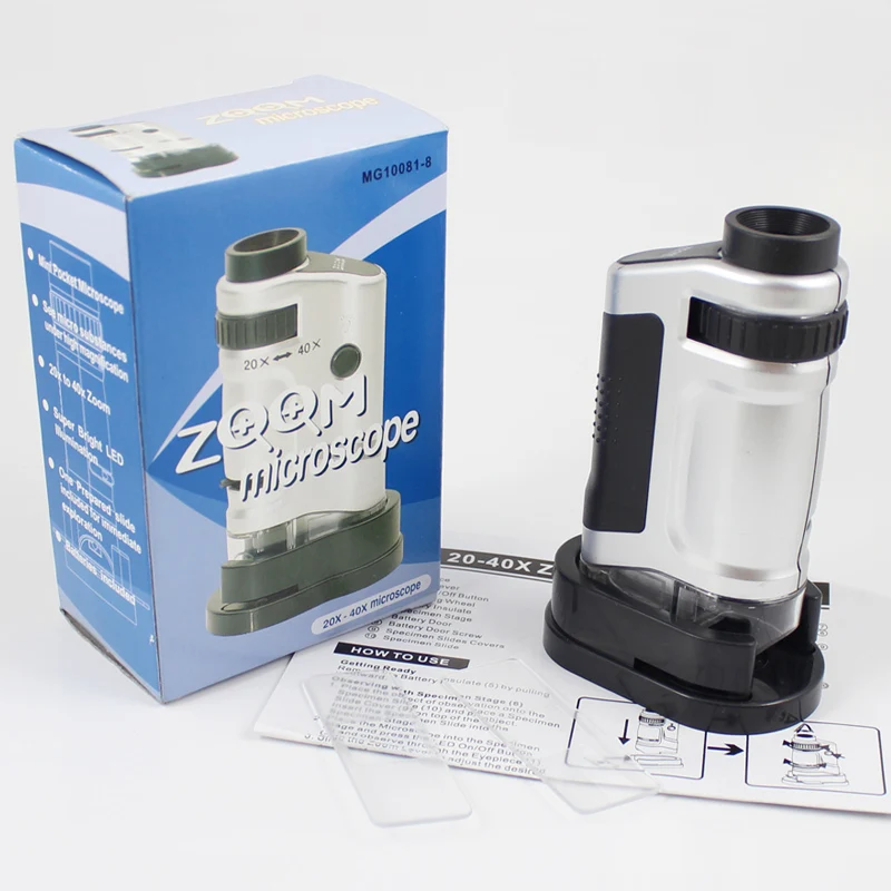 Adjustable 20X-40X Jewelry Pocket Microscope