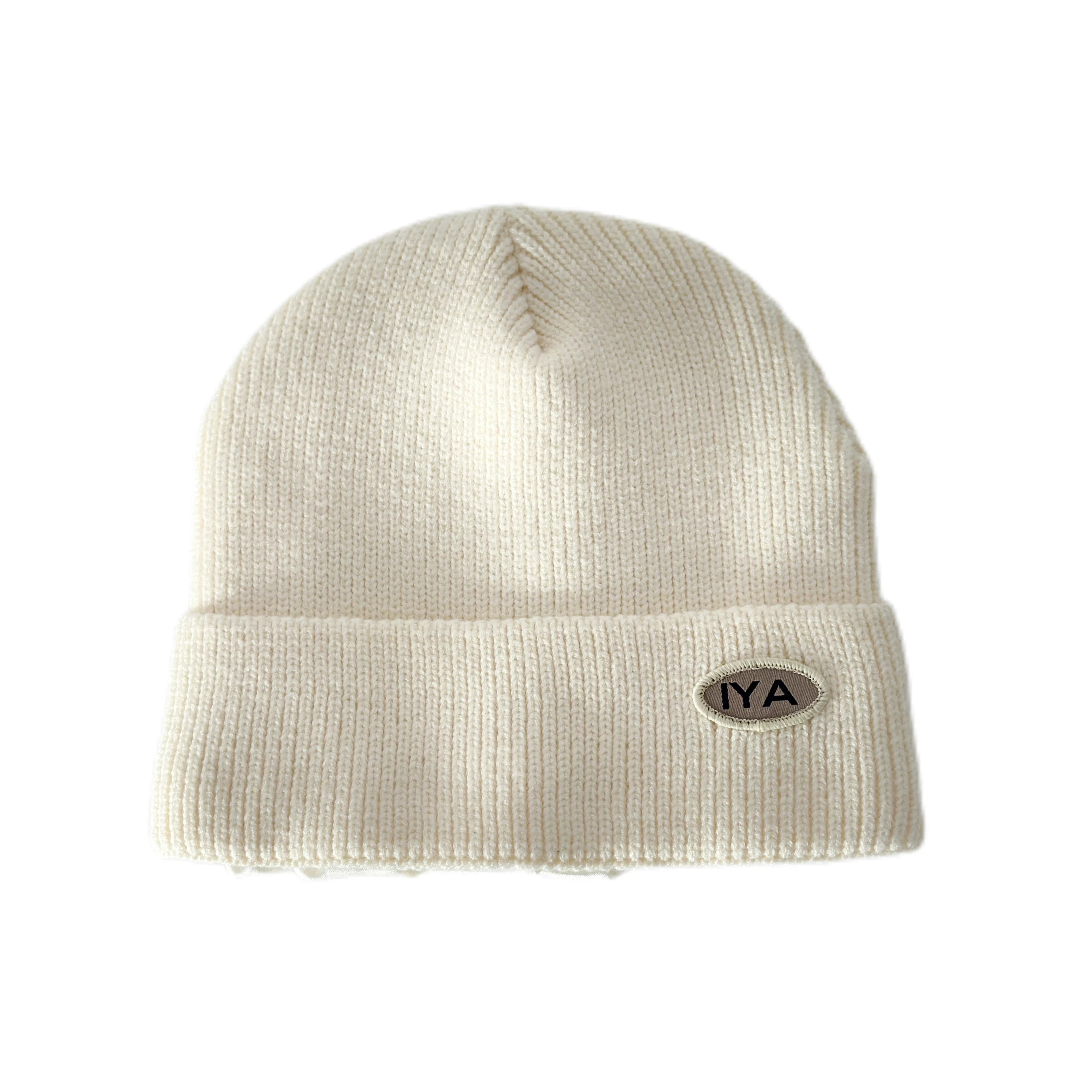 High quality daily classic beanie fashion designer patches thick warm soft knitted hats  warm hats for men and women