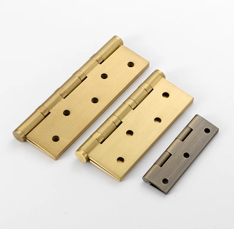 Brushed Solid Brass Ball Bearing Door Hinge With Screws Mortise Door Hinges