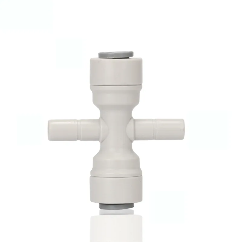 
1/4' Quick Connection - 1/4' RO Water Filter 4 Ways Quick Connector Cross Type Tight Junction Pipe Fitting Water Filter Parts 