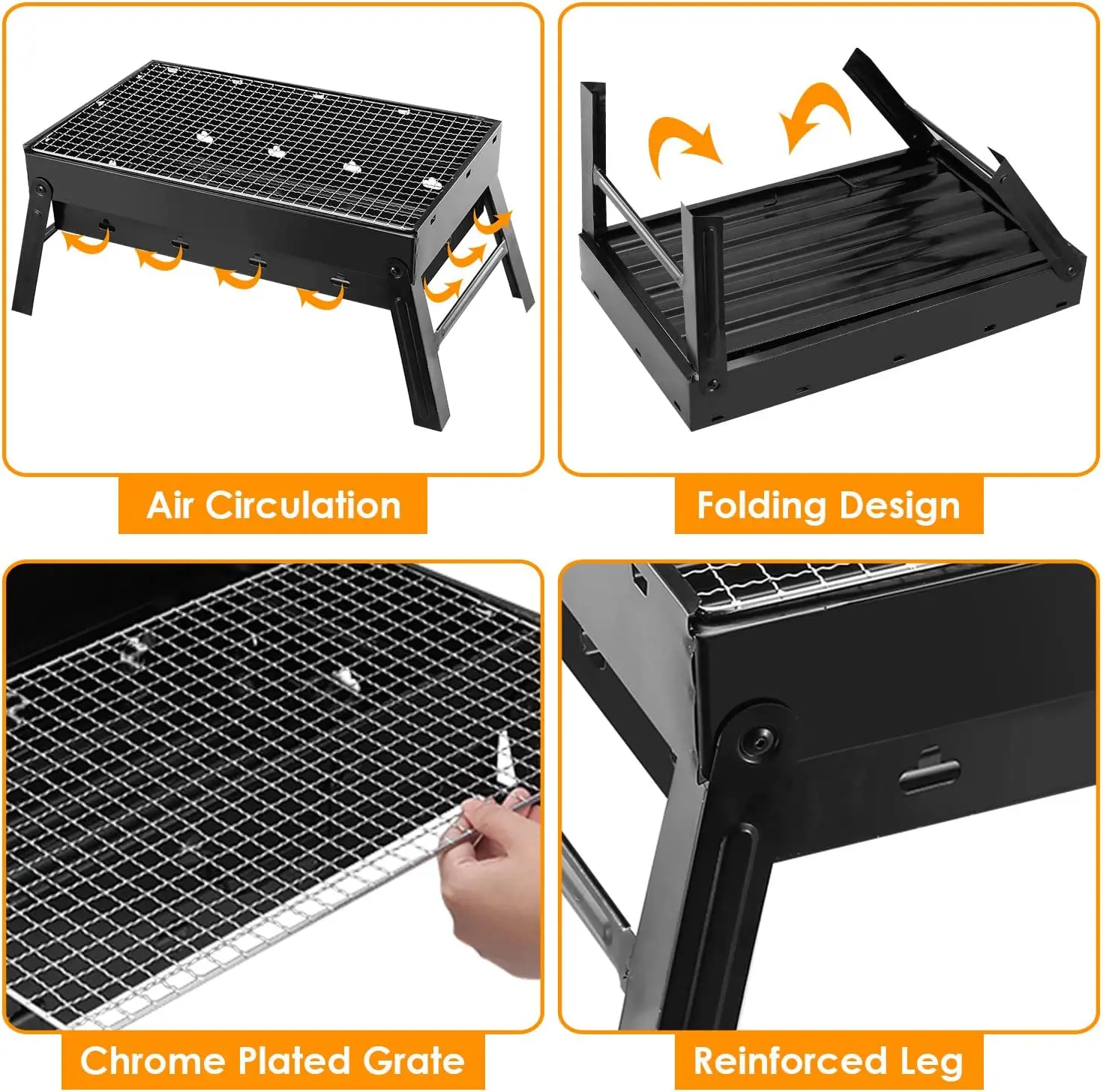 Alocs Portable Barbecue BBQ Grill Outdoor Wood Stove parrillas para barbacoa Picnic Garden Backyard Camping Charcoal Grills