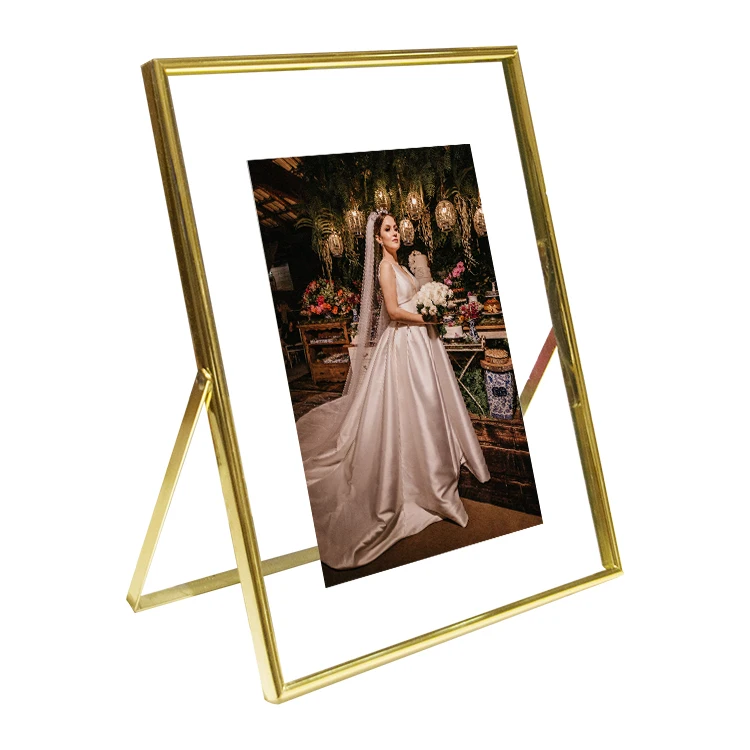 Свадебная фоторамка 4x6 5x7 6x8 11x14 рамка позолоченная металлическая оптовая продажа Современная железная Посеребренная фоторамка