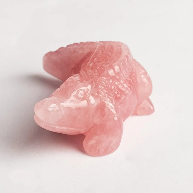 Wholesale Semi-precious Stone Crafts Natural Crystal Alligator Hand Carved Crystal Crocodile For Decoration