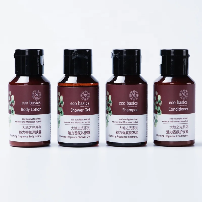 OEM Customization Natural and Arganic Mini  Hotel Spa Use Soap Shampoo and Body Lotion