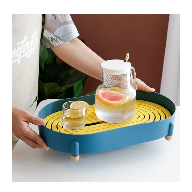 High Quality Multifunctional kitchen sink drain basket Kitchen Special Drain Basket Plastic Tea Cup Tray Tea Pot Set with Tray