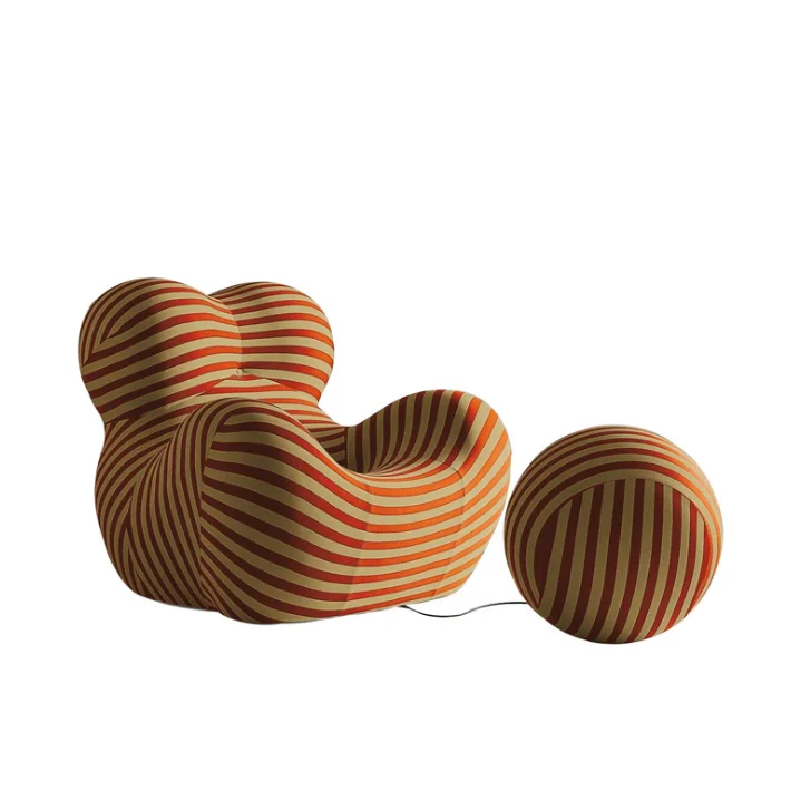 Italian style designer creative single lazy sofa chair modern up 5 glass steel comfortable leisure egg ball chair