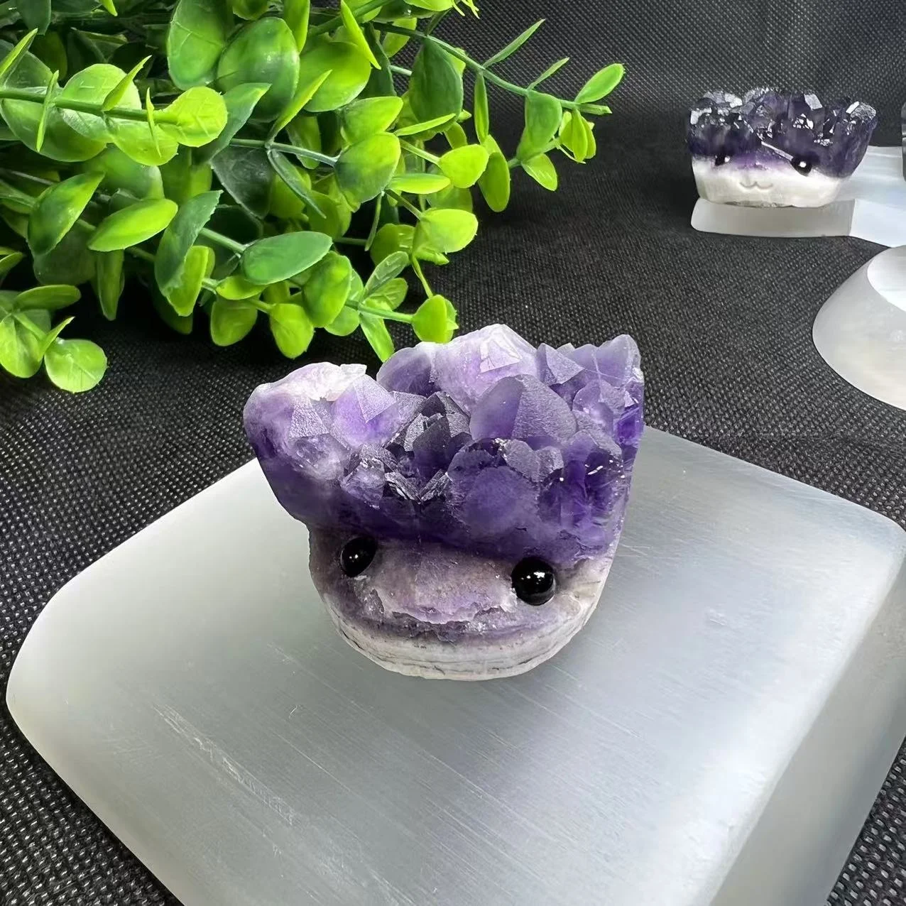 Wholesale Natural Rough Amethyst Hedgehog Crystal Reiki Healing Animal Crafts Gift Amethyst Cluster Home Decor