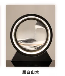 12 Inch USB Charging 3D Glass Moving Sandscapes Art Table Light For Bedroom Living Room Office Art Life