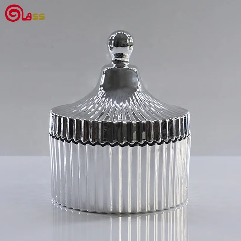 Glass Jars for Black unique candle making with lids