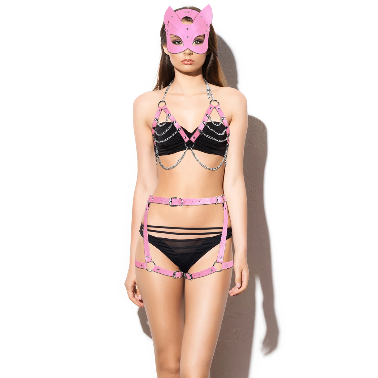 Roleplay BDSM Bondage suit restraint gear couple exotic adult couple Leather Sexy Lingerie Set