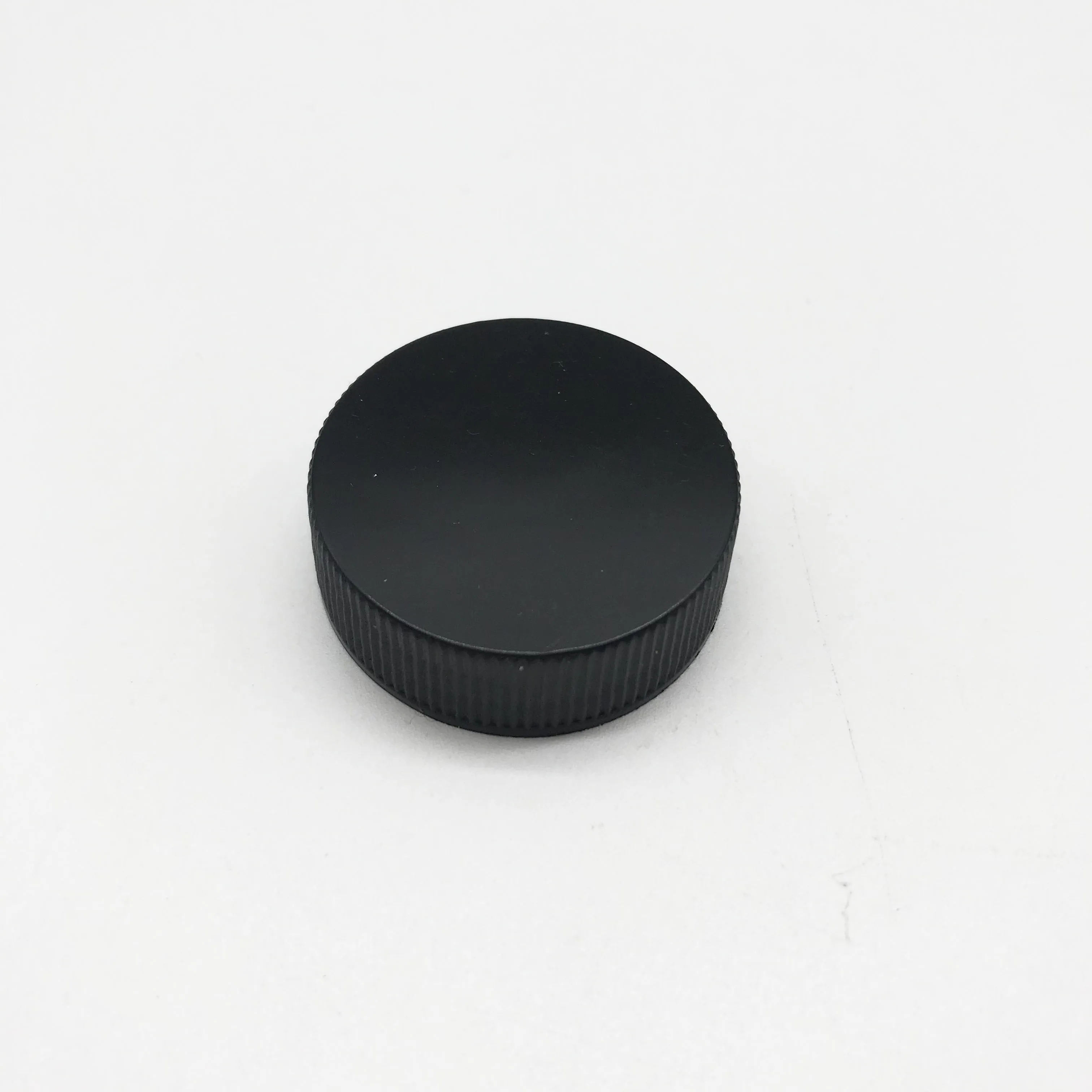 28mm 33mm 38mm Black blue plastic screw cap with ribbed finish and threaded closure for bottles