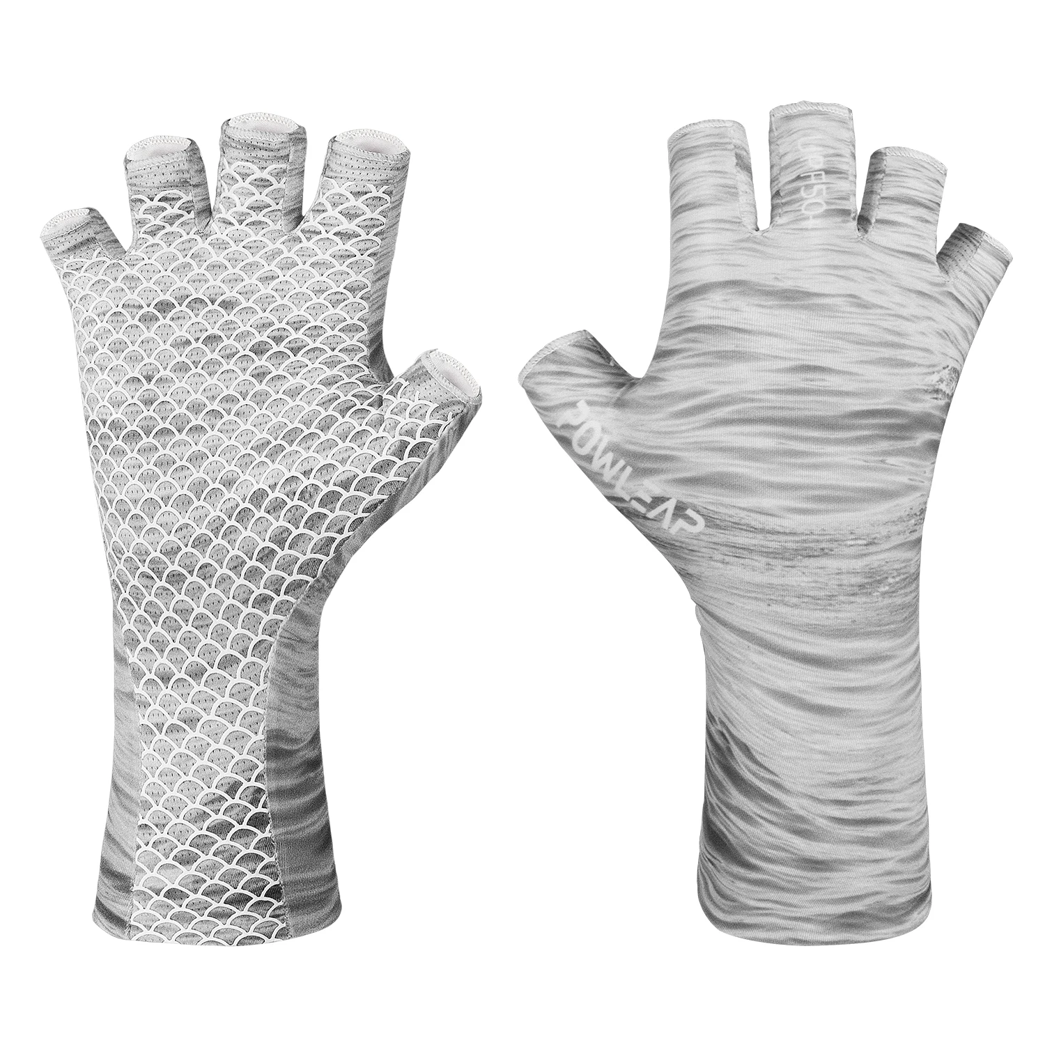 Factory Custom Design Logo Best Fingerless Fly Fishing Gloves UV Sun Upf 50+ Spf 50+ Camo Fishing Gloves for Men Women