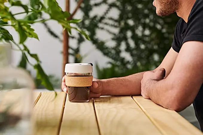 2022 Creative personality Cork ring coffee cup household anti-hot glass anti-fall portable outdoor accompanying silicone cup