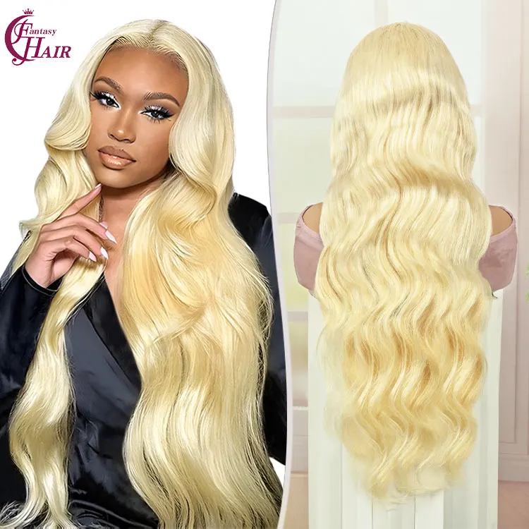 FH Top Quality  613  Vietnamese 100% Human Hair Wig 13x6 Transparent Lace Body Wave Wig Blonde Frontal Lace wig