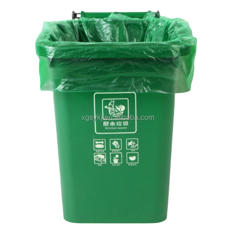Garbage Bag Classified Colorful Big Size Trash Bag Ready to Ship Plastic Silk Flat Mouth Green 120*140cm, Thickness 3 Security
