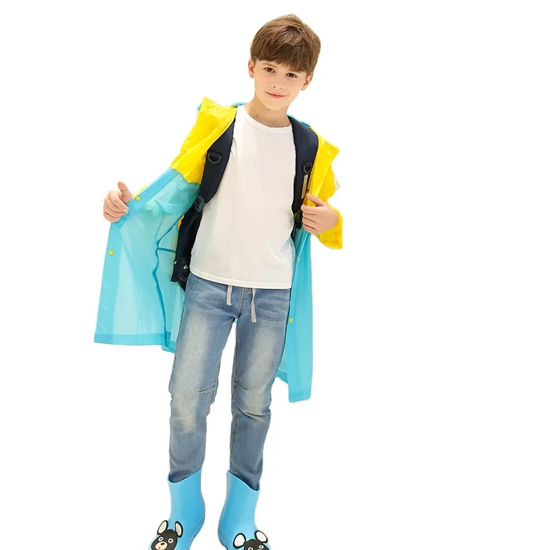 Hooded Cartoon Funny Baby Children Kids Rain Poncho/Raincoat/Outwear with bag rain coat for kids