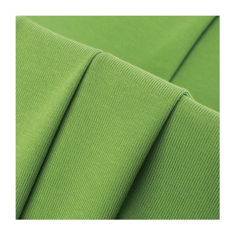 
Leesourcing-Ribbed Jersey Fabric 64 Bamboo 28 Organic Cotton 8 Spandex Heavy Weight For Sports Sets 