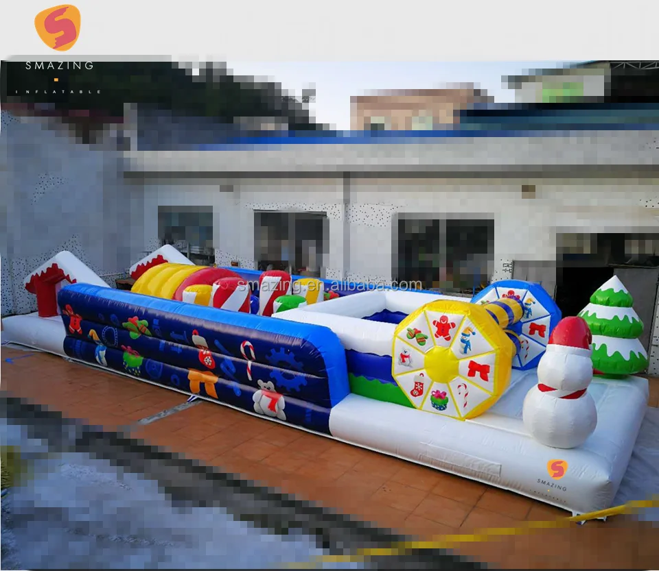 new outdoor christmas kids inflatable  obstacle course for sale