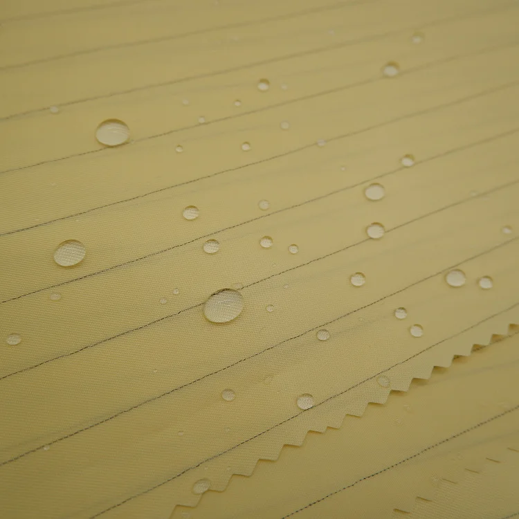 75D striped conductive silk waterproof dustproof antifouling and antistatic protective workshop work fabric