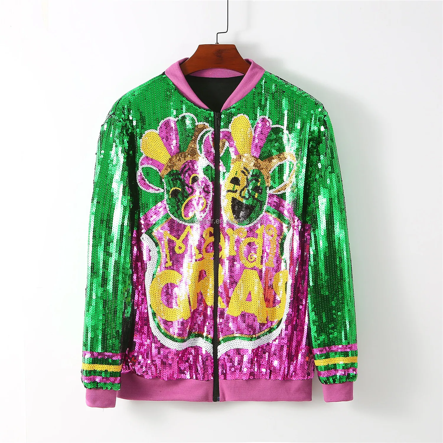 Wholesale Ready To Ship Stock Game Day Party Sequin Coats Mardi Gras Apparel Jacket For Women