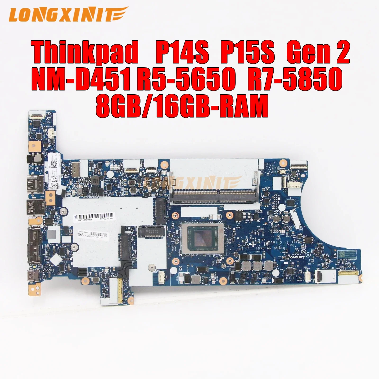 NMD451 NM-D451 для материнской платы ноутбука Lenovo P14s Gen 2. ЦП: R5-5650U R7-5850U.8GB/16gb-ram. testado 100% ОК.