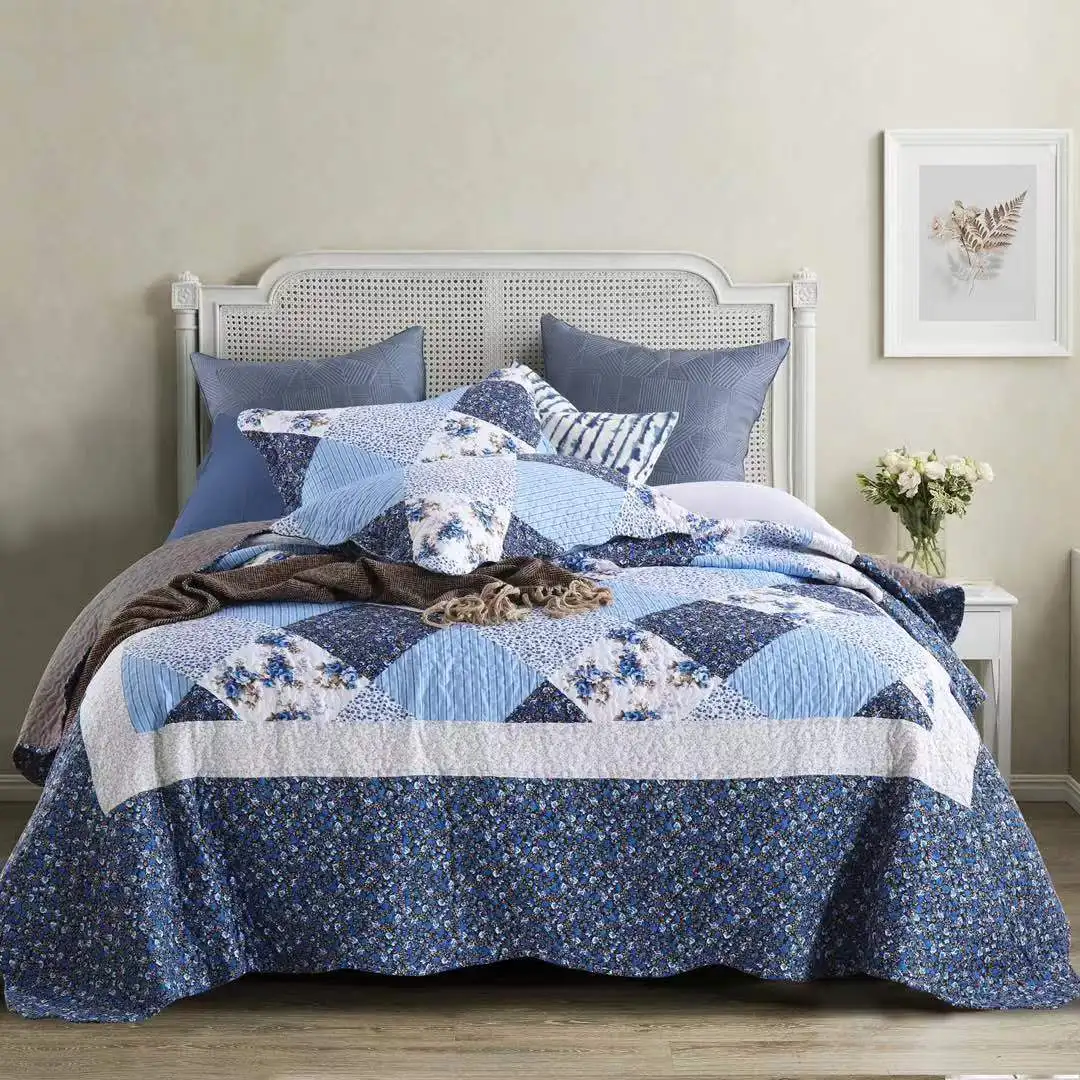 Cotton Touch Bedspreads Coverlets 3pcs Bedsheet King Wholesale Queen King Size Microfiber Sheet Quilt Set With 2Pillow Cases