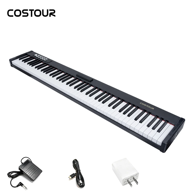 Wholesale 88key Portable Digital Piano Touch Response Knocking Force Key Piano with External Speaker