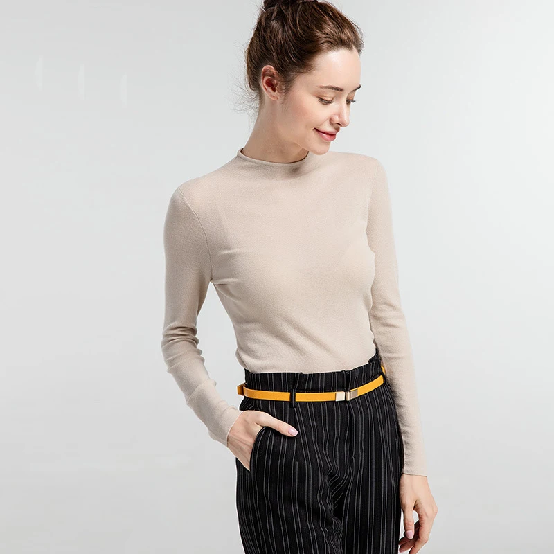 16GG Fine Wool Long Sleeve Tee Crew Neck Sweater Merino Wool Jumper