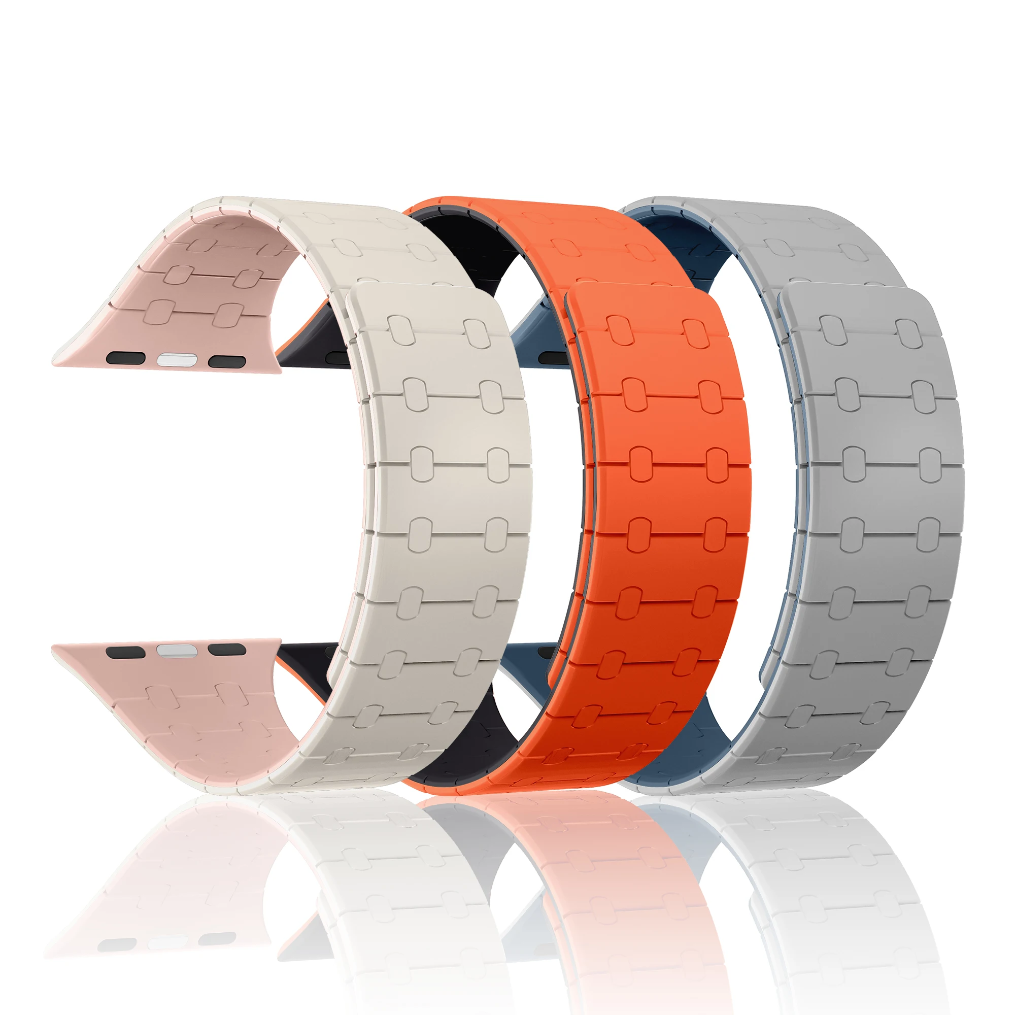 RYB New Model Silicone Magnetic Smart Watch Accessories  Wrist Strap For Apple Watch Series Ultra 9 8 7 10 46mm 44mm 49mm