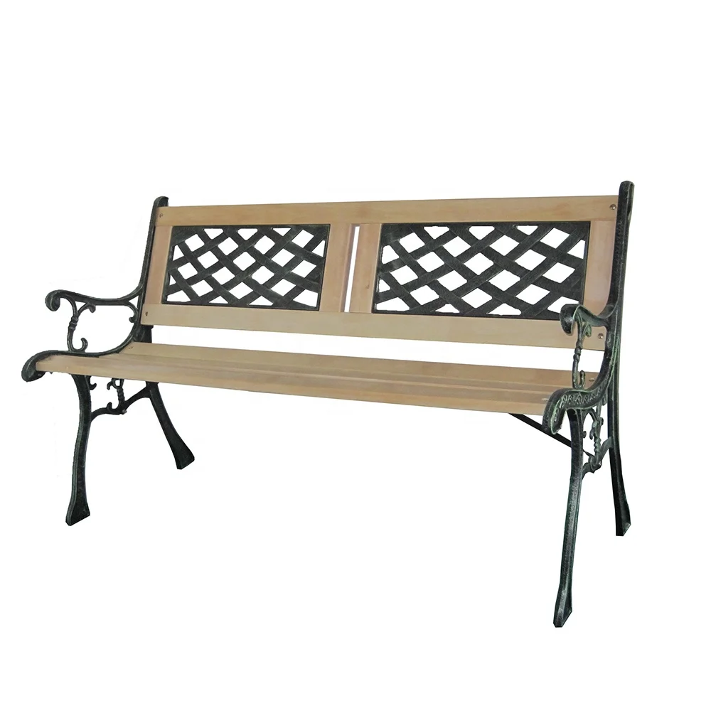 
Factory price cast iron legs garden bench with wood back 