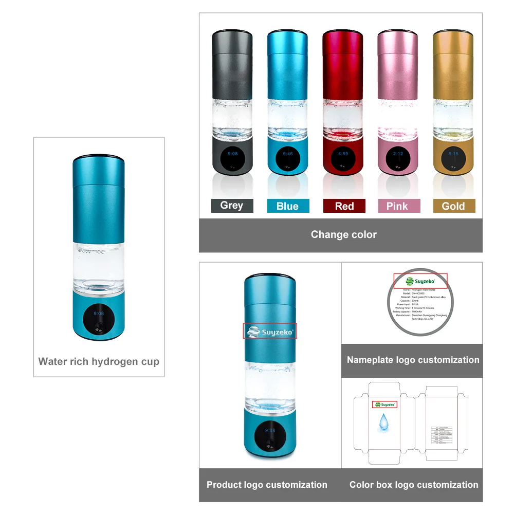 Suyzeko 1500mAh Large Battery Capacity Constipation Relief Generator Factory Wholesale Hydrogen Water Machine