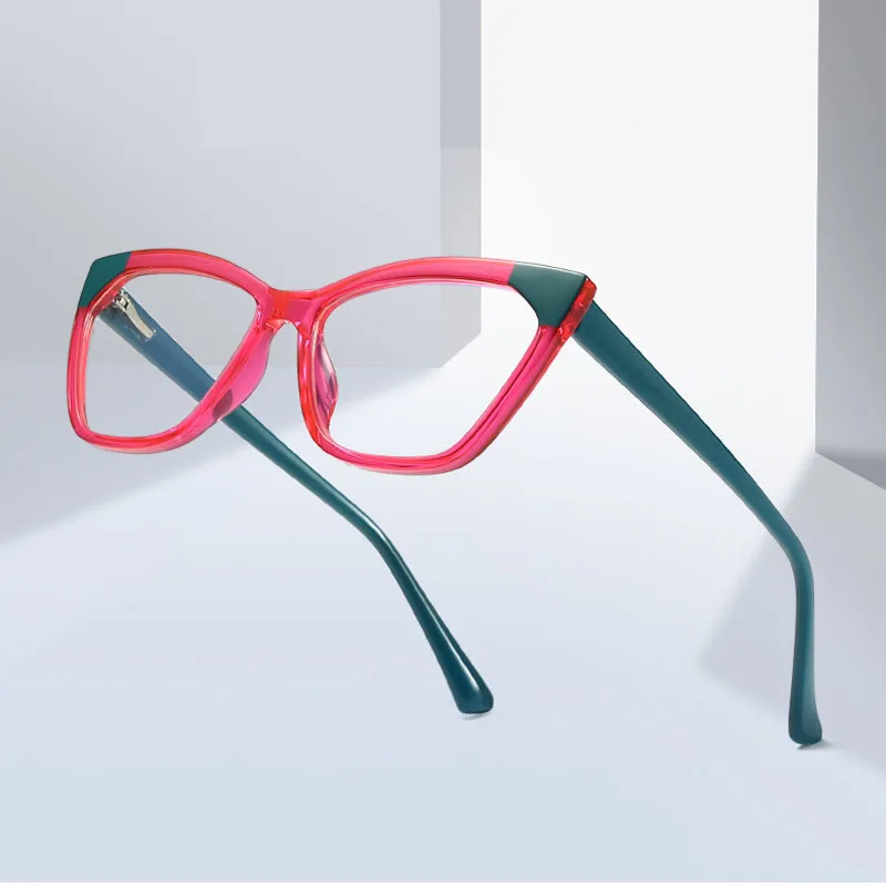 
New product 2021 street fashion design cat eye optic frame glasses for computer glasses anti ray blue light blocking glasses 